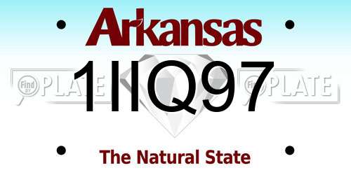 1IIQ97 Arkansas License Plate