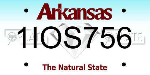 1IOS756 Arkansas License Plate