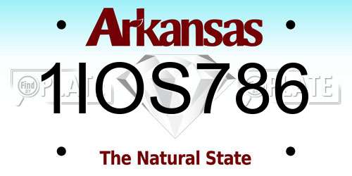 1IOS786 Arkansas License Plate
