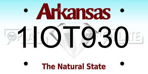 1IOT930 Arkansas License Plate