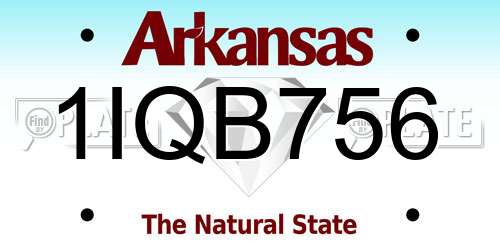 1IQB756 Arkansas License Plate