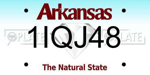 1IQJ48 Arkansas License Plate