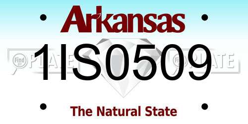 1IS0509 Arkansas License Plate