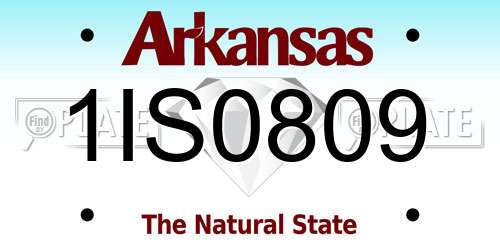 1IS0809 Arkansas License Plate