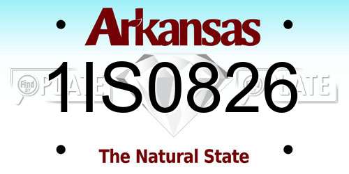 1IS0826 Arkansas License Plate