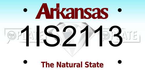 1IS2113 Arkansas License Plate