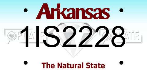 1IS2228 Arkansas License Plate