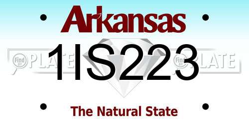 1IS223 Arkansas License Plate