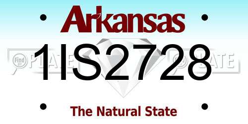 1IS2728 Arkansas License Plate