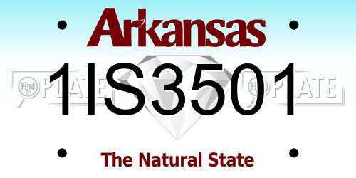 1IS3501 Arkansas License Plate