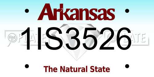 1IS3526 Arkansas License Plate