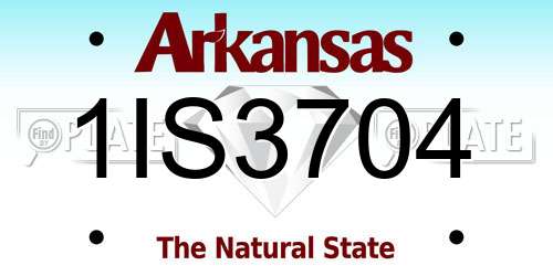 1IS3704 Arkansas License Plate