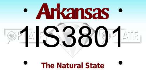 1IS3801 Arkansas License Plate