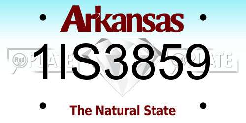 1IS3859 Arkansas License Plate