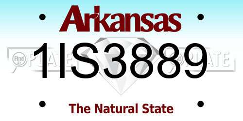 1IS3889 Arkansas License Plate
