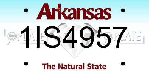1IS4957 Arkansas License Plate