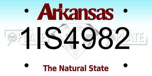 1IS4982 Arkansas License Plate