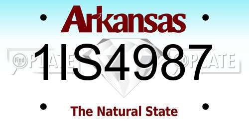 1IS4987 Arkansas License Plate