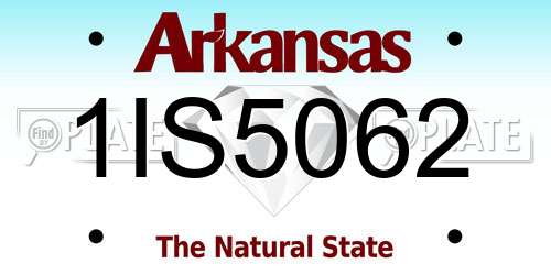 1IS5062 Arkansas License Plate
