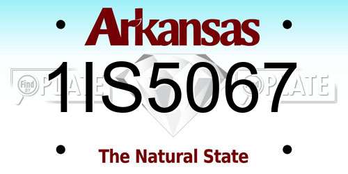1IS5067 Arkansas License Plate