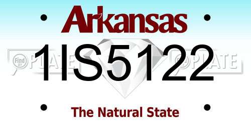 1IS5122 Arkansas License Plate