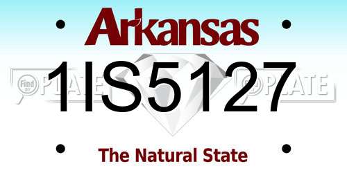 1IS5127 Arkansas License Plate