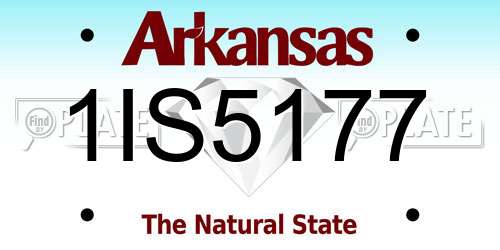 1IS5177 Arkansas License Plate