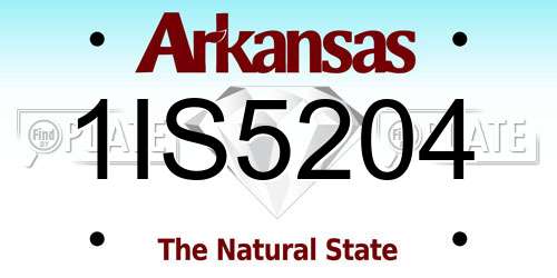 1IS5204 Arkansas License Plate