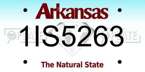 1IS5263 Arkansas License Plate