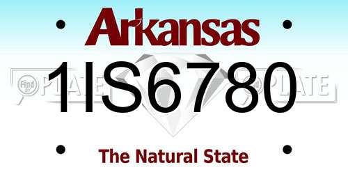 1IS6780 Arkansas License Plate