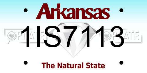 1IS7113 Arkansas License Plate