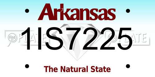 1IS7225 Arkansas License Plate