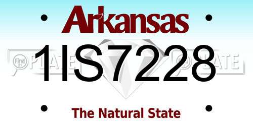 1IS7228 Arkansas License Plate