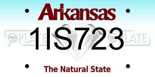 1IS723 Arkansas License Plate