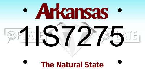 1IS7275 Arkansas License Plate