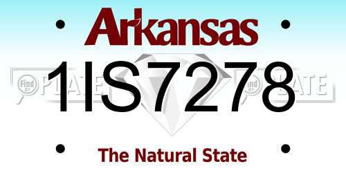 1IS7278 Arkansas License Plate