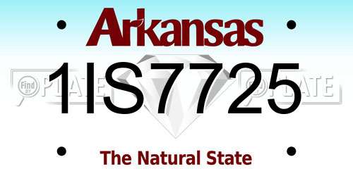 1IS7725 Arkansas License Plate
