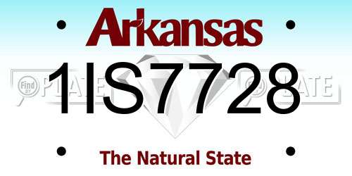 1IS7728 Arkansas License Plate