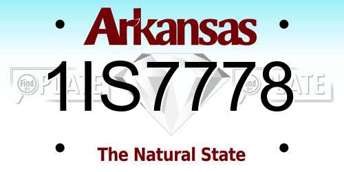 1IS7778 Arkansas License Plate