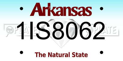1IS8062 Arkansas License Plate