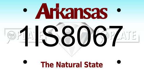 1IS8067 Arkansas License Plate