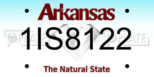1IS8122 Arkansas License Plate