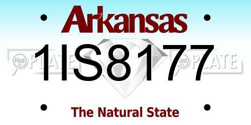 1IS8177 Arkansas License Plate