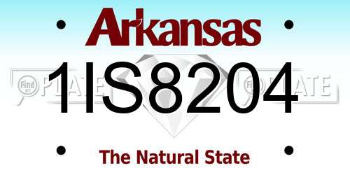 1IS8204 Arkansas License Plate
