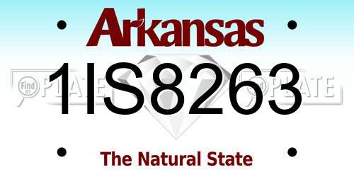 1IS8263 Arkansas License Plate