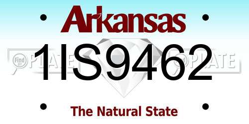 1IS9462 Arkansas License Plate