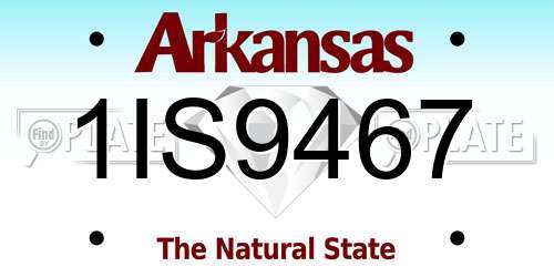 1IS9467 Arkansas License Plate