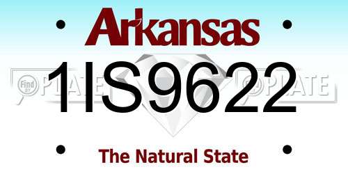 1IS9622 Arkansas License Plate