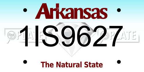 1IS9627 Arkansas License Plate