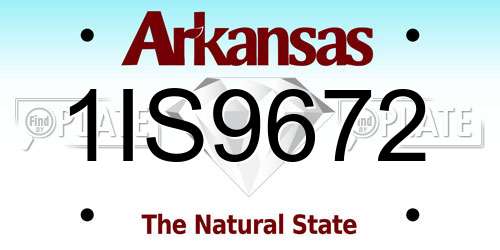 1IS9672 Arkansas License Plate